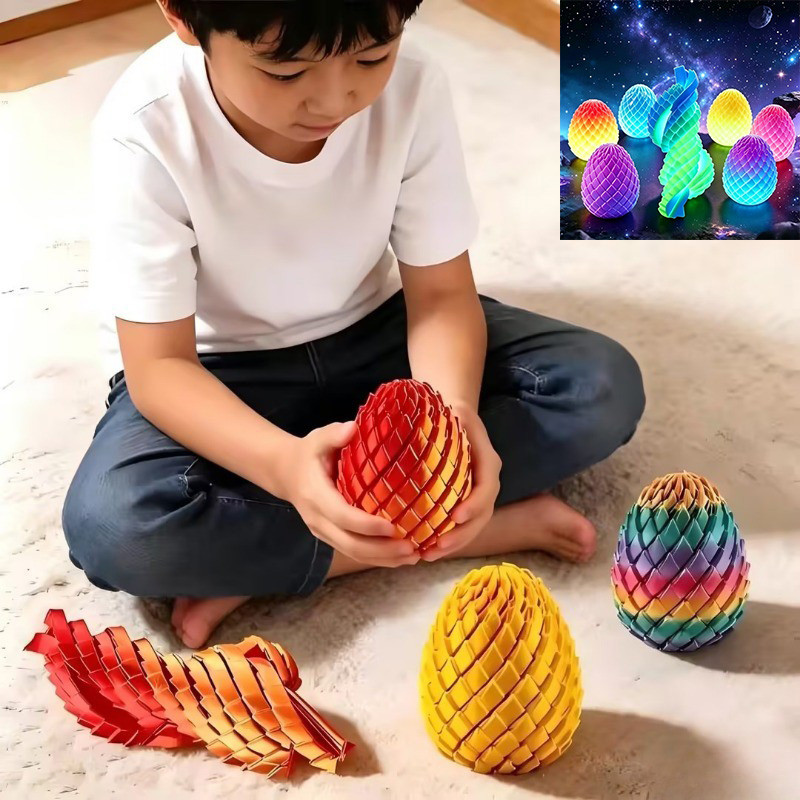 Big Luminous Crystal Gradient 3D พิมพ์มังกรไข่ของเล่นยืดหยุ่น Articulated Dragon Glow ใน Dark ความเครียดบรรเทา Fidget ของเล่นของขวัญ