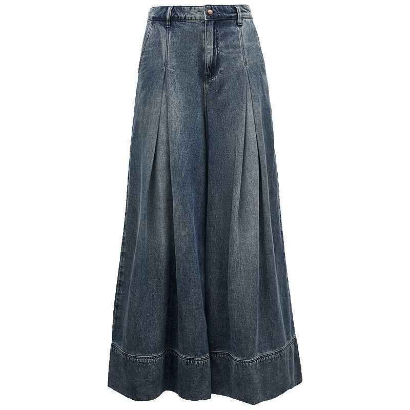 Vero Moda กางเกงยีนส์ 2025 ฤดูร้อนสไตล์ใหม่เอวสูงล้างกางเกงขากว้างจีบ325232020