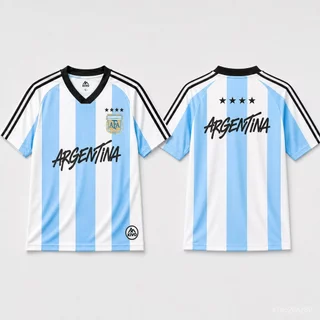 KIVO เสื้อบอลอาร์เจนตินา 4 ดาว แชมป์โลก ทรงโอเวอร์ไซซ์ ชายหญิง เสื้อเชียร์แฟชั่น ผ้านุ่มระบายอากาศ พร้อมส่ง