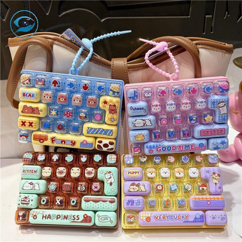 [Smw] 26 Key Fidget พวงกุญแจปุ่มน่ารัก Dpression ของเล่นกระเป๋าแขวนเครื่องประดับสนุกความเครียดบรรเทาจี้สําหรับเด็ก [TH]
