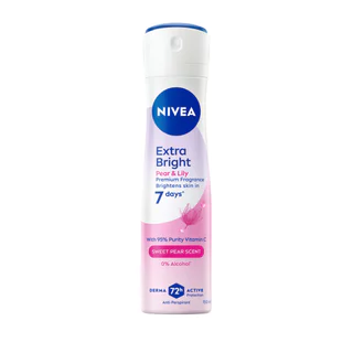 NIVEA นีเวีย สเปรย์ เอ็กซ์ตร้า ไบรท์ พรีเมียม ฟราแกรนซ์ แพร์ แอนด์ ลิลลี่ 150 มล.
