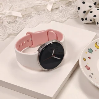 No Gaps Two Tone สายซิลิโคนซิลิโคนสําหรับ Samsung Galaxy Watch 9/8 40 มม.44 มม.นาฬิกา 8 คลาสสิก 46 มม.สายรัดข้อมือ