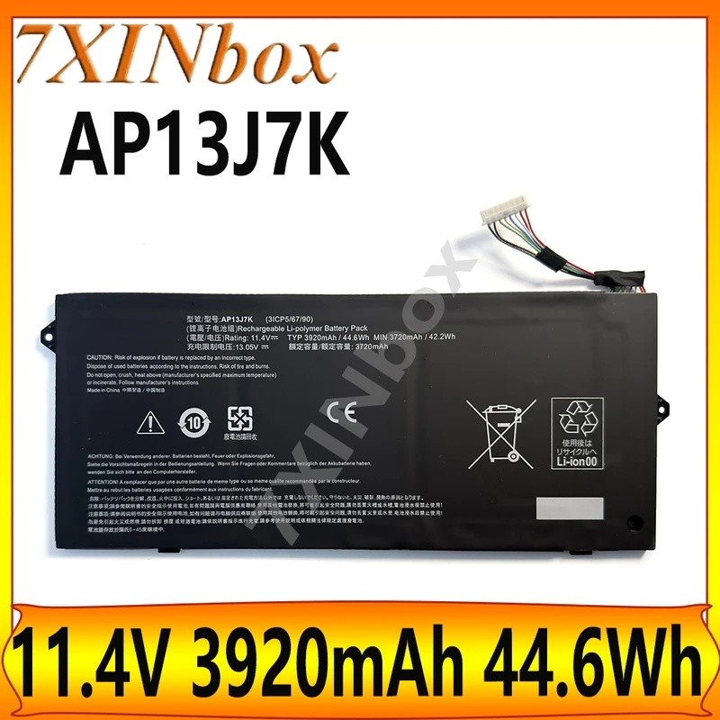 7XINbox AP13J4K AP13J3K AP13J7K 11.4V 3920mAh 44.6Wh แบตเตอรี่แล็ปท็อปสําหรับ Acer Chromebook C720 C