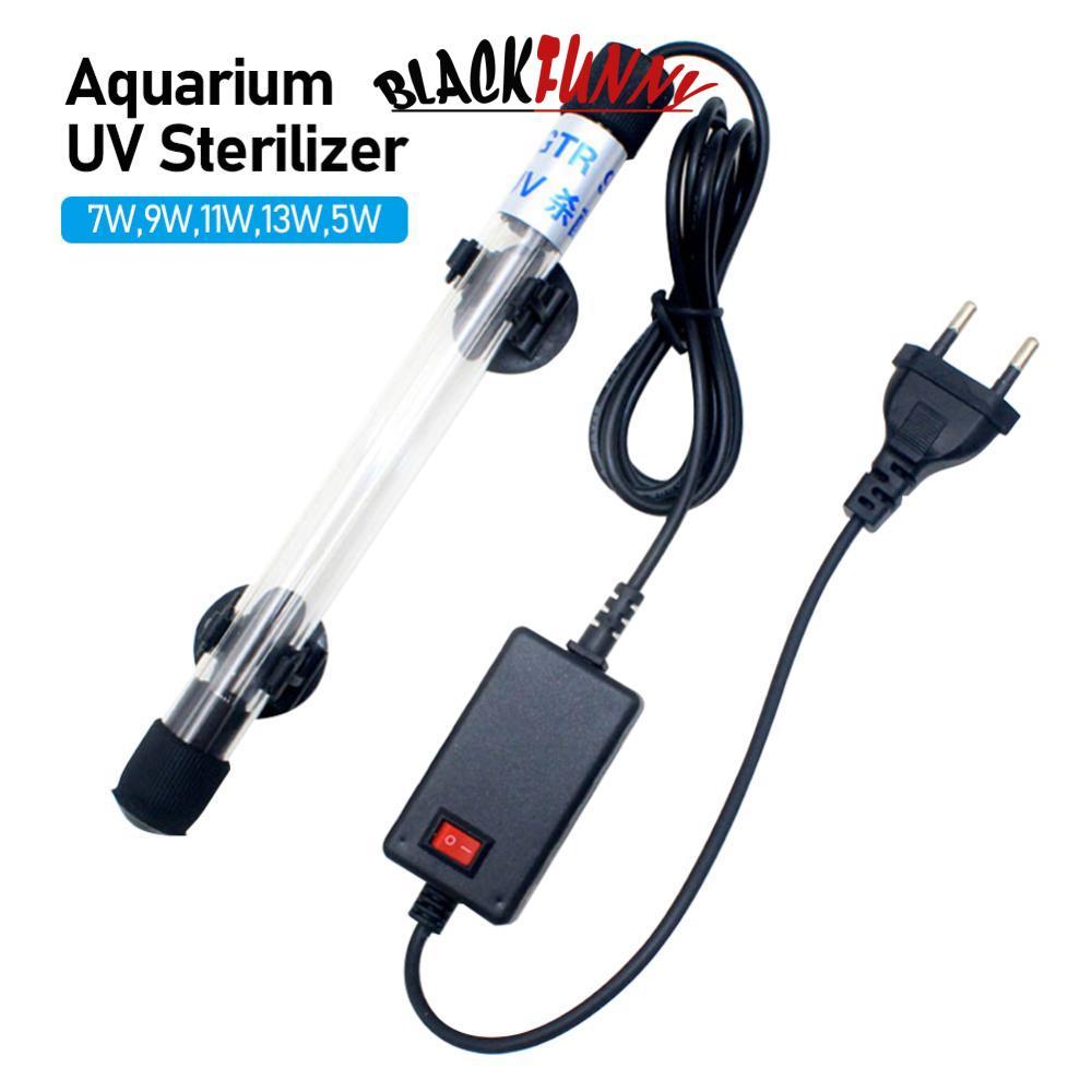 BLACKFUNNY 5 W/7 W/9 W/11 W/13 W Aquarium UV ฆ่าเชื้อโคมไฟน้ําทําความสะอาดสําหรับโคมไฟถังปลาปลาบ่อฆ่
