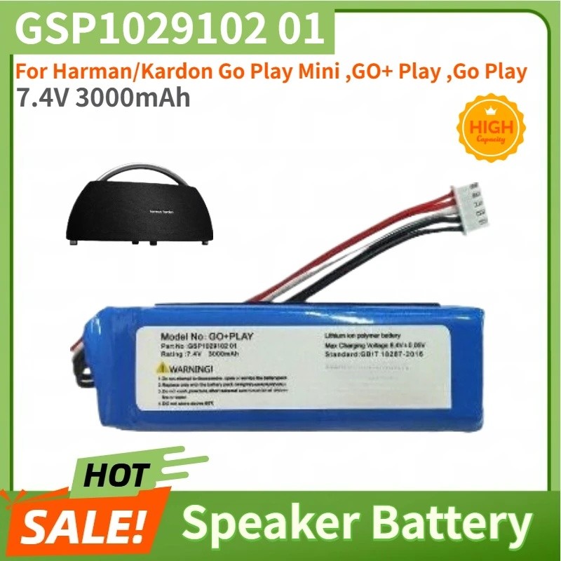 จีเอสพี1029102 01 แบตเตอรี่ลําโพงคุณภาพสูง 7.4V 3000mAh สําหรับ Harman/Kardon Go Play Mini ,GO+ Play