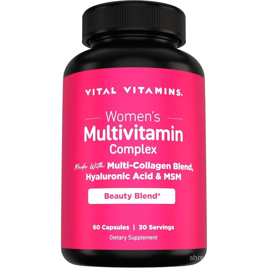 Vital Vitamins Womens Multivitamin Complex - Made with Multi-Collagen Blend, Hyaluronic Acid, & MSM 