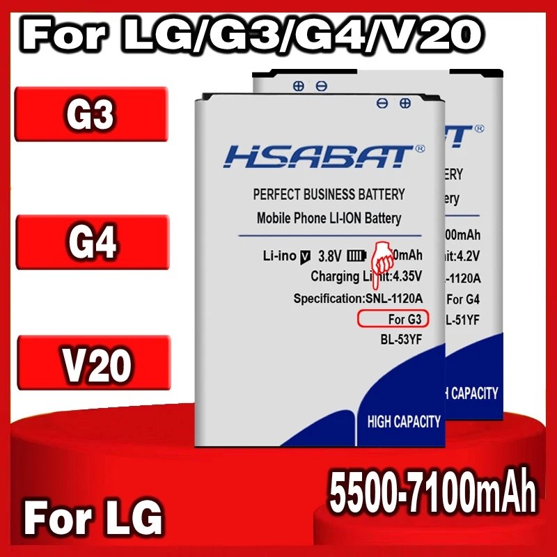 BL-51YF แบตเตอรี่สําหรับ LG G4 G3 V20 H810 H815 H818 H819 BL-53YH D858 D855 D857 D859 BL-44E1F H990 