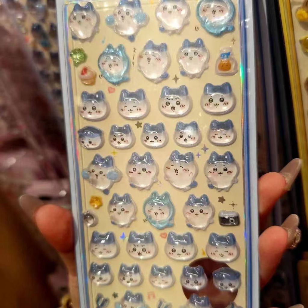 สติ๊กเกอร์ Chikawa Chiikawa 3D อีพ็อกซี่น่ารัก Jiyka wow สติ๊กเกอร์ใหม่ Chiikawa Jiyka wow สติ๊กเกอร