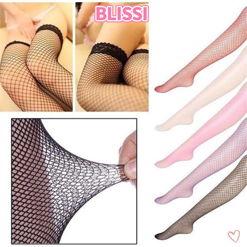 ความสุข‌I Fishnet Stocking Plus Size Elastic Thigh Sheer Jacquard ชุดชั้นในสตรี