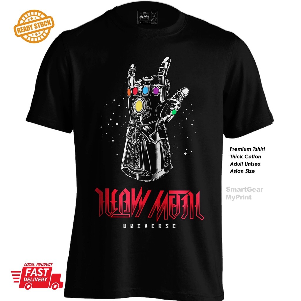 Thanos Heavy Metal Universe Marvel Comics Avengers Iron Man Cotton Tshirt