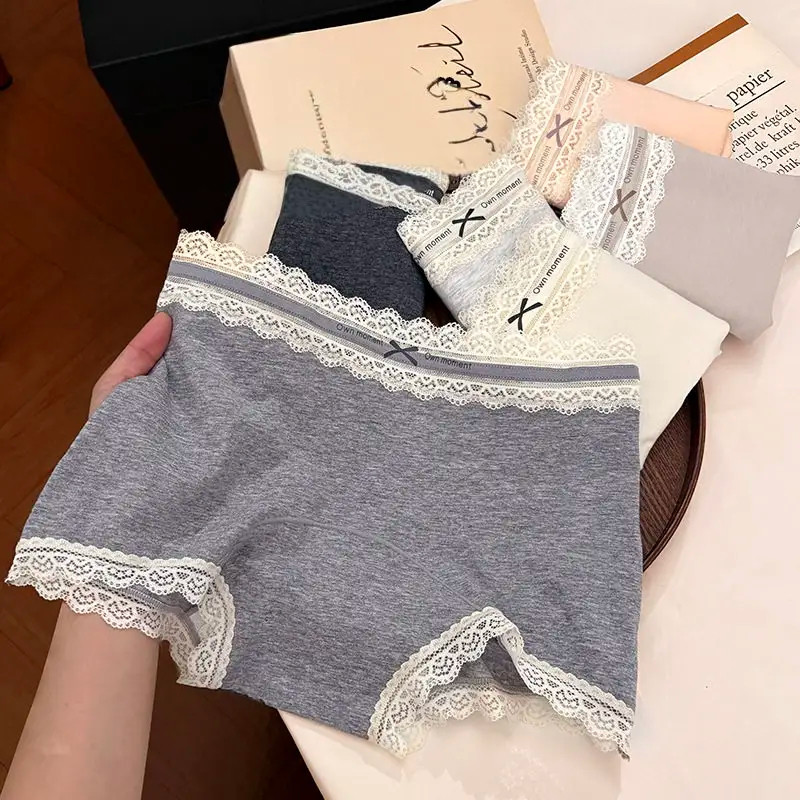 L-XXL กางเกงใน👙 กางเกงในผู้หญิง ลูกไม้ ผ้าฝ้าย ต้านจุลินทรีย์ ช่องกว้างยาว
