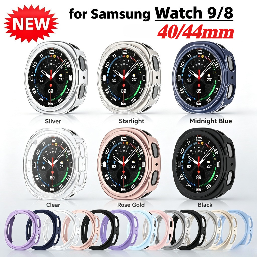 SAMSUNG เคสพีซี + ฟิล์มสําหรับ ซัมซุง กาแลคซี ดู 9 8 44 มม. 40 มม. ป้องกันหน้าจอเปลือกกันชน