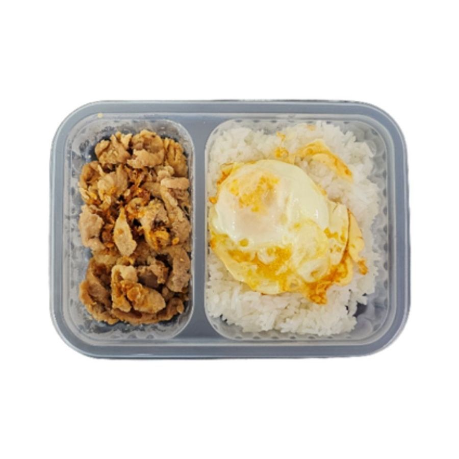 แม็กซ์แวลู ข้าวหมูกระเทียมไข่ดาว Garlic Pork Rice + Egg 1Set