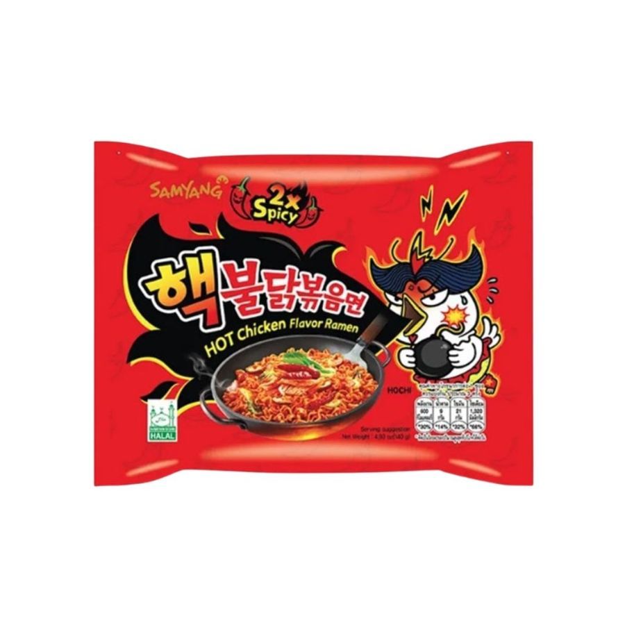 ซัมยัง บูลดัก ราเมงผัดเผ็ดรสไก่สูตรเผ็ดx2 Samyang Buldak Ramen 2x Spicy 140g.