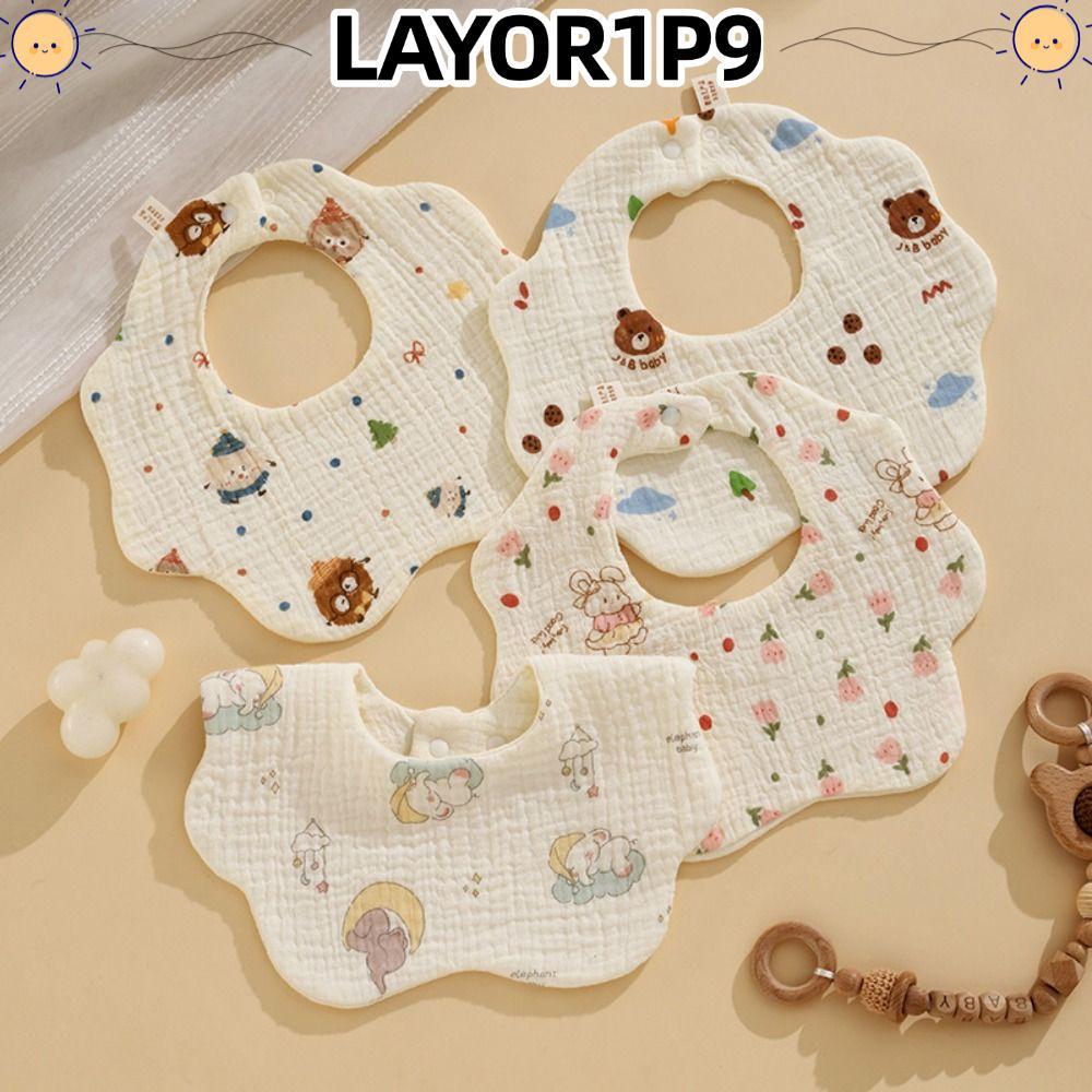 LAYOR1P9 Bandana Drool Bibs, Baby Essentials ผ้าฝ้ายแท้ผ้ากันเปื้อนเด็ก, คุณภาพสูงดูดซับ Soft Teethi
