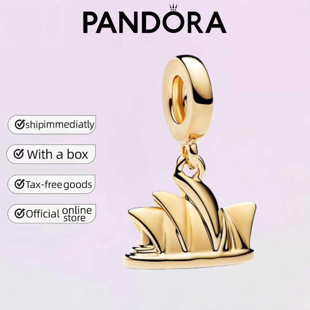 Sydney Opera House Dangle Charm Pandora เครื่องประดับเงิน 925 ของขวัญประณีตชุดของขวัญคู่