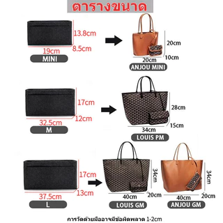 Bag Insert Organizer สำหรับกระเป๋าแบรนด์เนม Goyard กันเสียทรง เพิ่มช่องเก็บของ ใช้งานง่าย