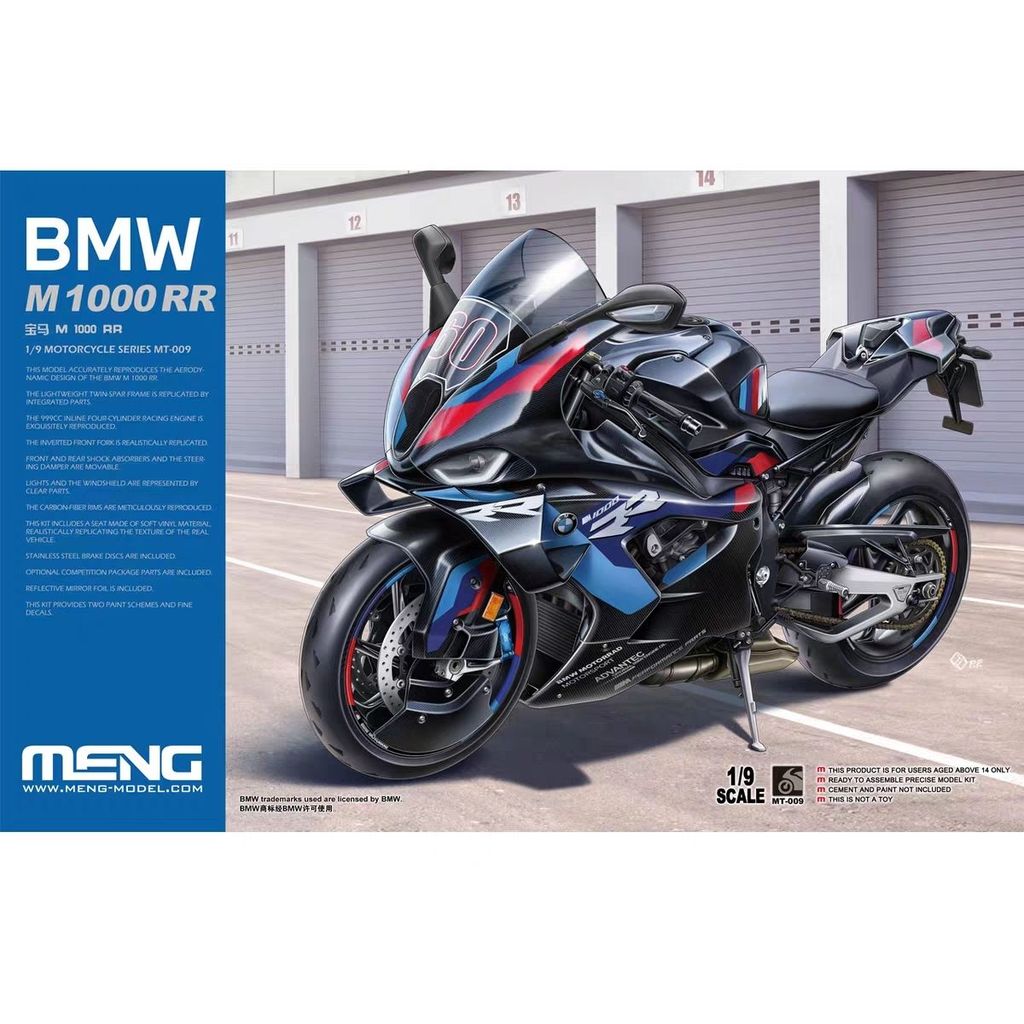 MENG Assembly MT-009 1/9 BMW M1000RR High Performance Super Motorcycle