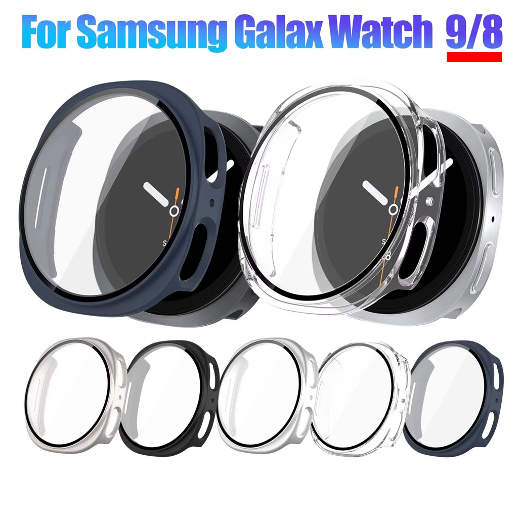 กระจกนิรภัย + PC สําหรับ Samsung Galaxy Watch 9 8 40 มม.44 มม.ฝาครอบกันชนป้องกันสําหรับ Samsung Watch 8 9 อุปกรณ์เสริม