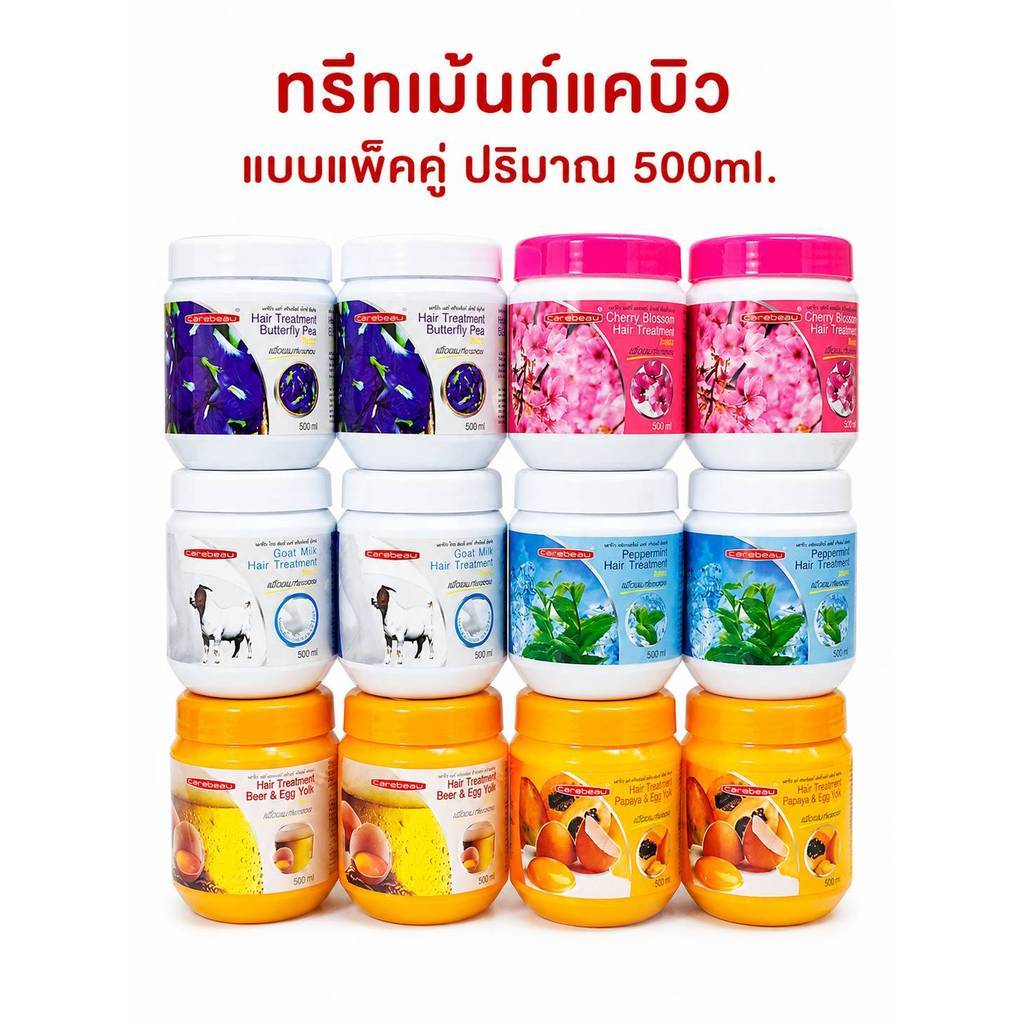 (แพ็คคู่1เเถม1)Carebeau Hair Treatment Wax แคร์บิว แฮร์ ทรีทเม้นท์ แว็กซ์ 500 ml. พร้อมส่งมีให้เลือก5สูตร