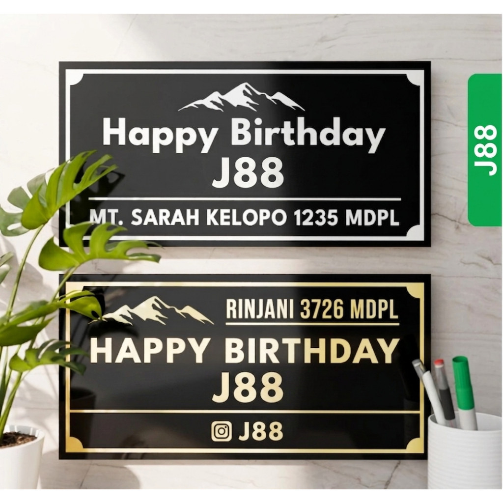 CUSTOM MOUNTAIN PEAK HAPPY BIRTHDAY PLAQUE