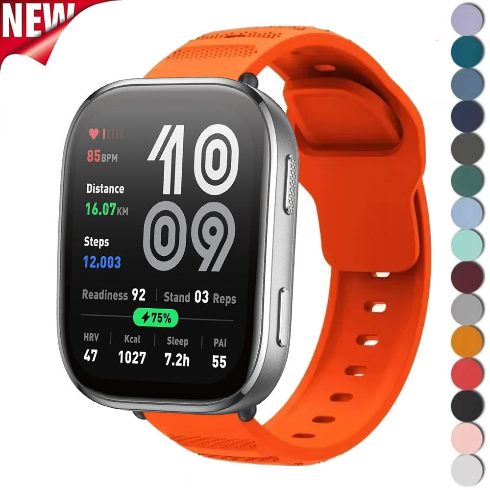 สําหรับ Amazfit Bip 6/5 GTR 2 3 4 Amazfit Bip max สายนาฬิกาสําหรับ Amazfit balance 1/2/3 Amazfit cheetah รอบ/pro Amazfit pace 22 มม.ซิลิโคน