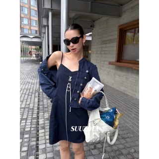 ❤ 🧵 🇰🇷 SU501 Crop Jacket เสกฟินิชลุคให้สวยเท่ สง่า และแพงระดับตัวแม่ด้วย แจ็กเก็ตยีน แฟชั่นเกาหลี TAG MM Fish 🧡