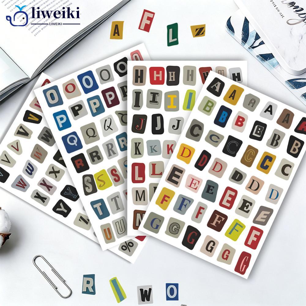 LIWEKI Vintage Retro ตัวอักษรสติกเกอร์ Scrapbooking Journal สติกเกอร์ Planner Diy Craft Decorationg 