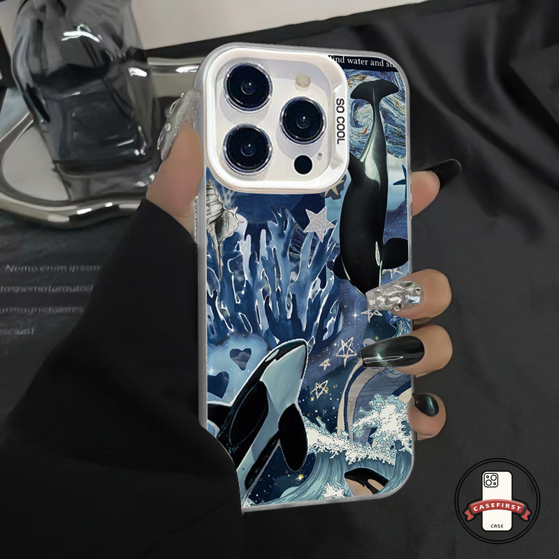 โล่กันกระแทกโทรศัพท์สีดำโลกใต้ทะเล เคสไอโฟน OPPO A5 A3 X รูปที่ 8