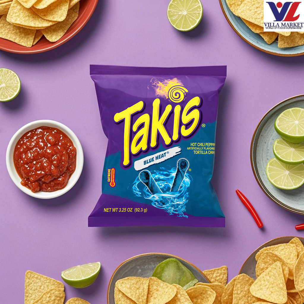 Takis Blue Heat 92G ทาคิส ขนมข้าวโพดทอดกรอบรสมะนาวและพริกเผ็ดร้อนบลูฮีท