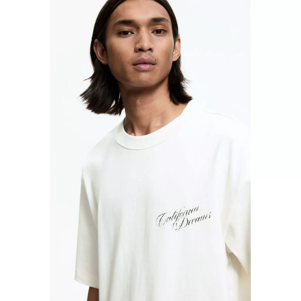 H&M(เอชแอนด์เอ็ม) เสื้อยืดพิมพ์ลายแบบหลวม ผู้ชาย 1262292_5