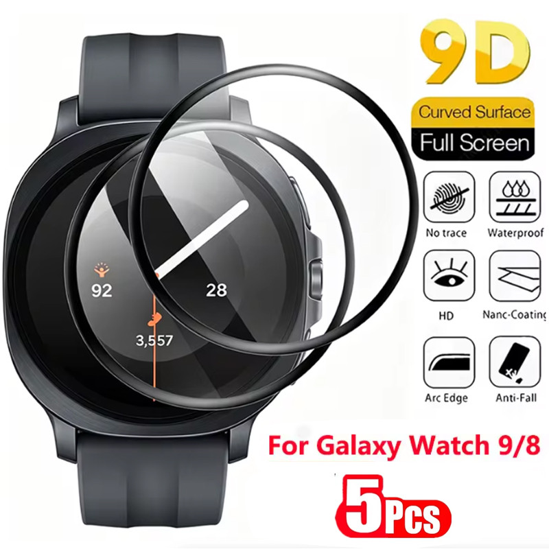 5PCS 9D ป้องกันหน้าจอสําหรับ Samsung Galaxy Watch 9 8 40 มม.44 มม.Watch8 คลาสสิก Soft TPU Anti-scarc