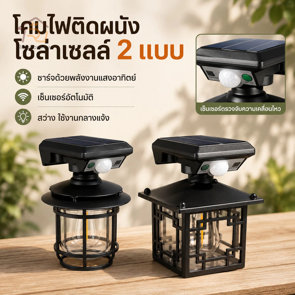 ไฟติดผนัง โซล่าเซลล์ โคมไฟติดผนัง SOLAR SENSOR LIGHT ไฟโซล่าเซลล์ ไฟเซ็นเซอร์ ไฟสวน solar light