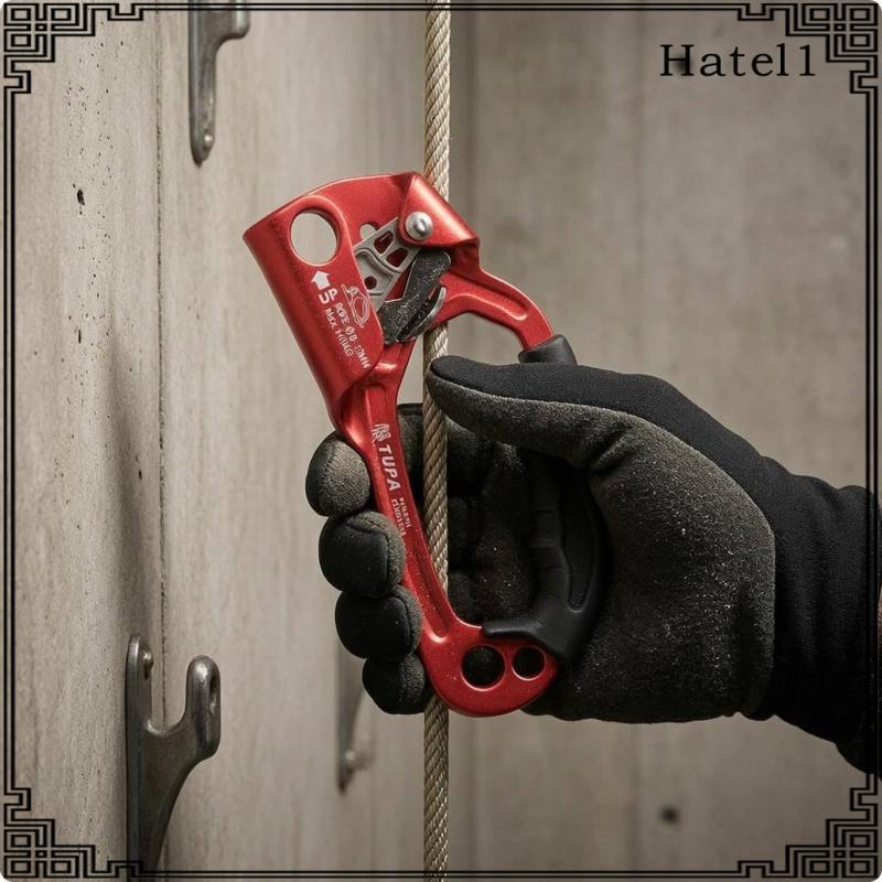 [Hatel] Right Hand Ascender Cam Rope Climbing Ascender Contoured Grip Orange