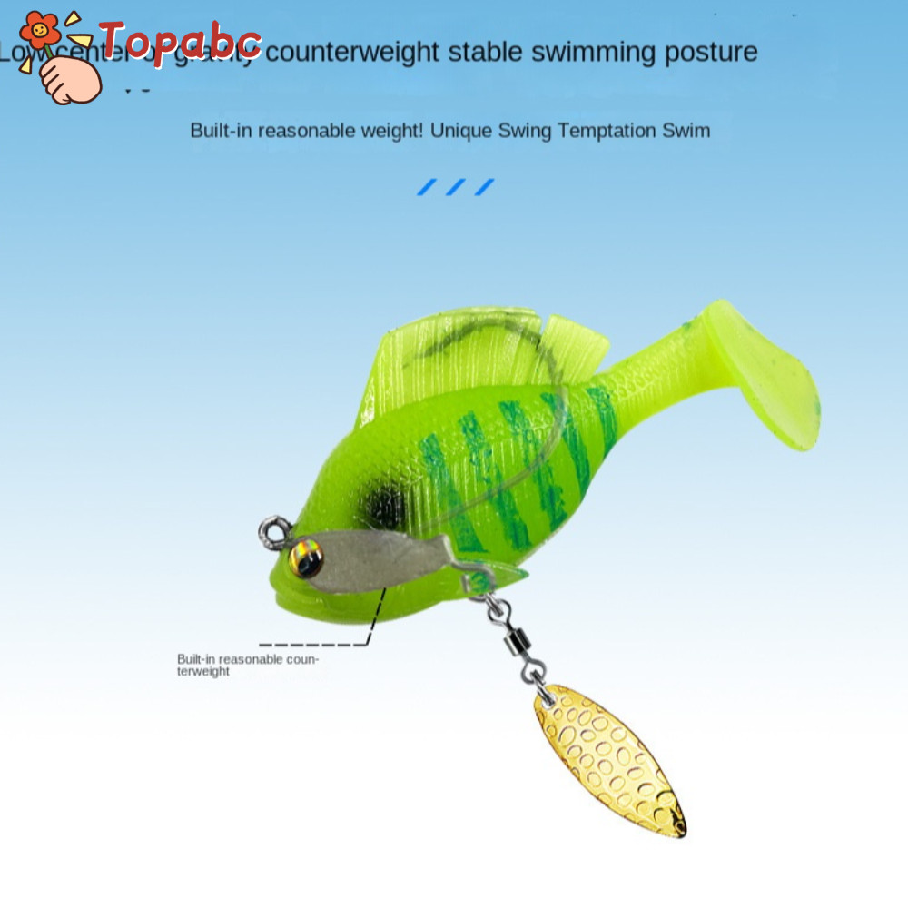 TOPABCLE เหยื่อเบสนุ่มพร้อมตะขอตะกั่ว, Swimbait ประดิษฐ์ Swimbait, Jig Dark Sleeper Shad Minnow Lure