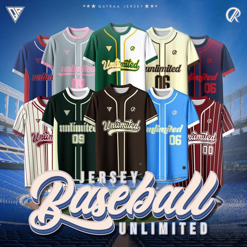 Jersey Baseball Family SET/ Baju Bola Sukan Microfiber Kain Sejuk/Baju Lelaki Baju Budak/Unisex Tops