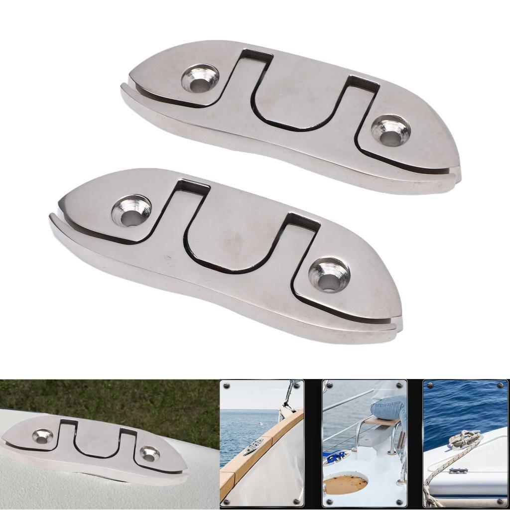 Home_style.th-SIP 2PCS Flip Up Dock Cleat สแตนเลส 4.5in พับ Marine Deck เชือกสำหรับเรือเรือยอชท์ชั้น