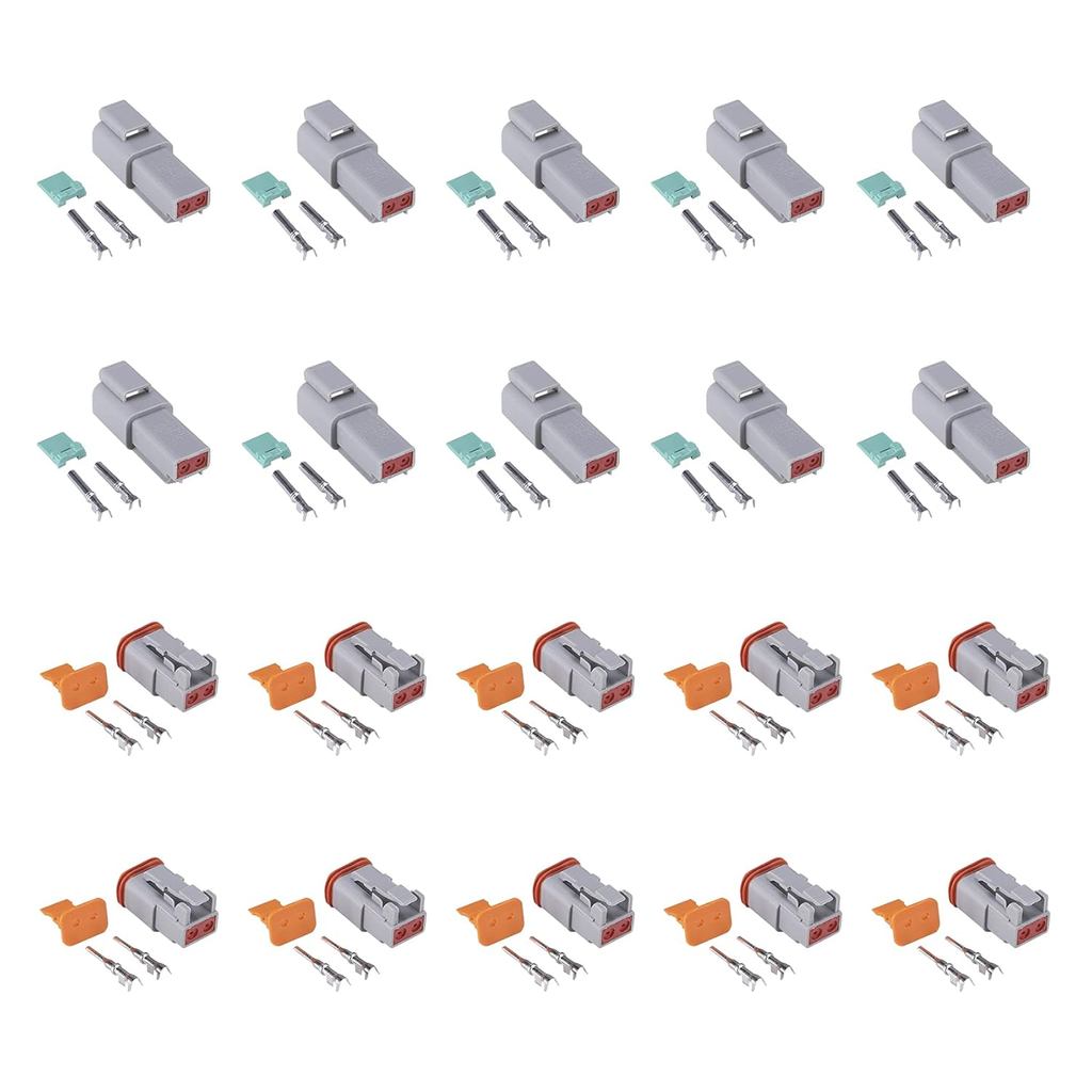MUYI 10 ชุด 2 Pin Way DT04-2P DT06-2S ขั้วต่อกันน้ํา 13 แอมป์ต่อเนื่อง 14-18 AWG DT Series Connector