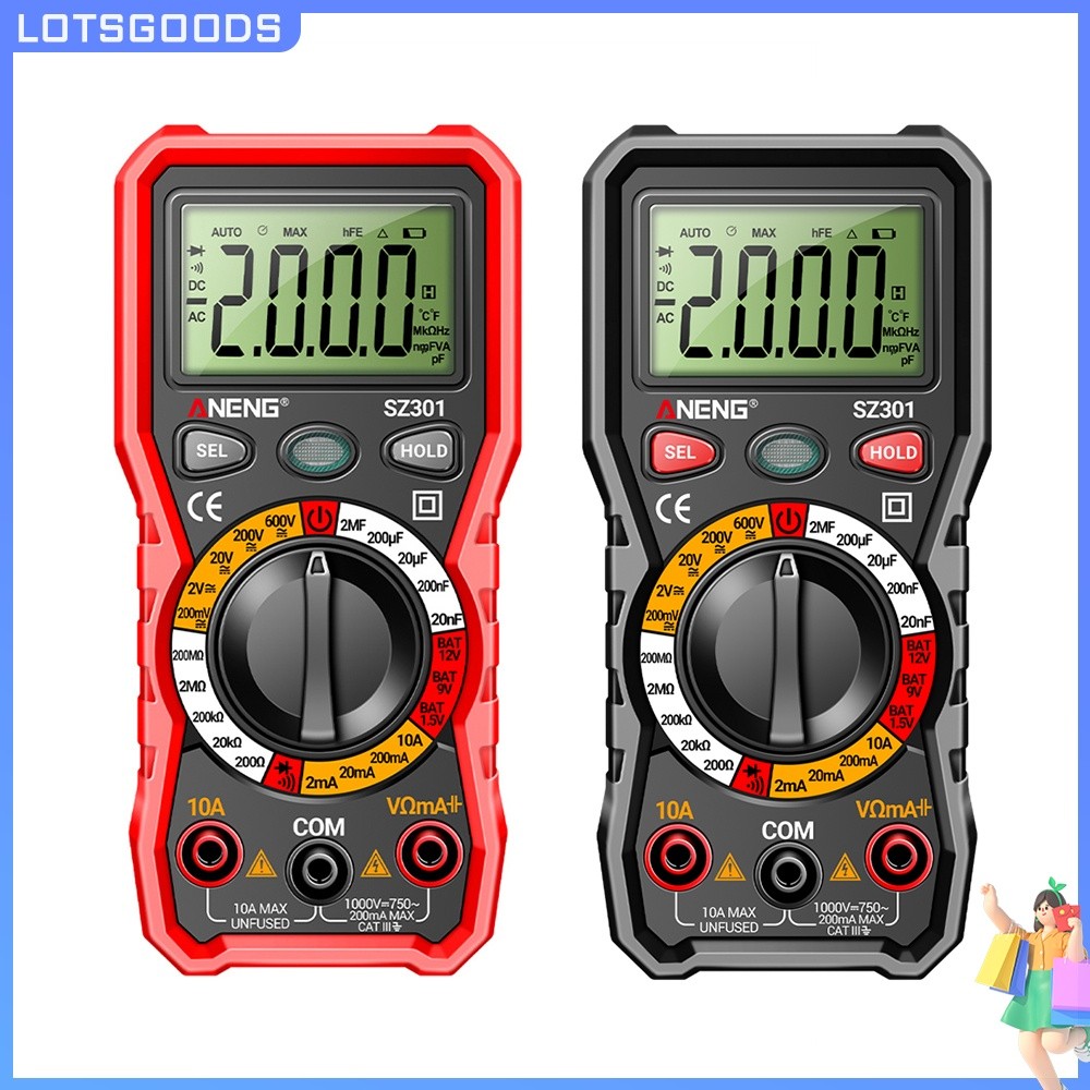 [จัดส่งในพื้นที่] 2000 นับ NCV Meter DC AC แรงดันไฟฟ้ามือถือ NCV มัลติมิเตอร์แบบดิจิตอลแบตเตอรี่ขับเ