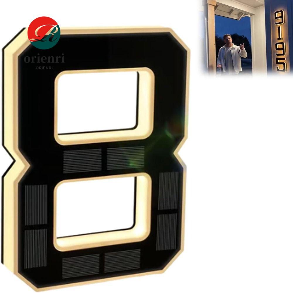 ORIENRI House Numbers, Powered IP44 Waterproof LED Address Numbers, Energy Efficent ขนาด 6.7 นิ้ว LE