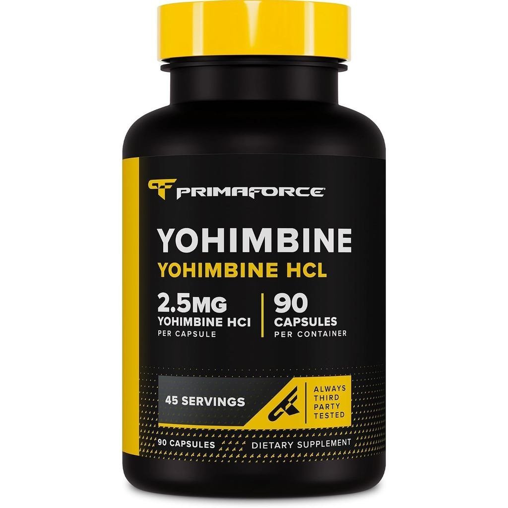 Primaforce Yohimbine HCl 2.5mg, 90 แคปซูล - อาหารเสริมปราศจากกลูเตน GMO