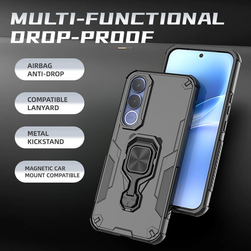 เคสป้องกันการตกมัลติฟังก์ชั่นสําหรับ VIVO V70FE V60 V50 V40 V40Pro Y29 S19Pro 360° ขายึดโลหะ Hard PC