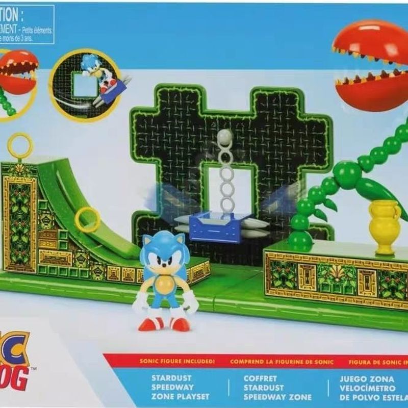 ของแท้ JAKKS Hedgehog Sonic 8cm Stardust Track Game Set No Pick Box Condition Doll E