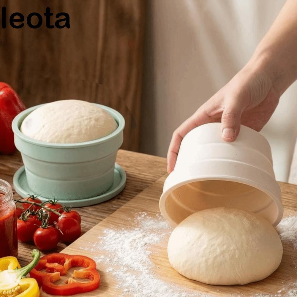LEOTA Lidded Hybrid Pizza Dough Box, พร้อมฝาปิดสุญญากาศ Round Silicone Pizza Dough Proofing Box, Bak
