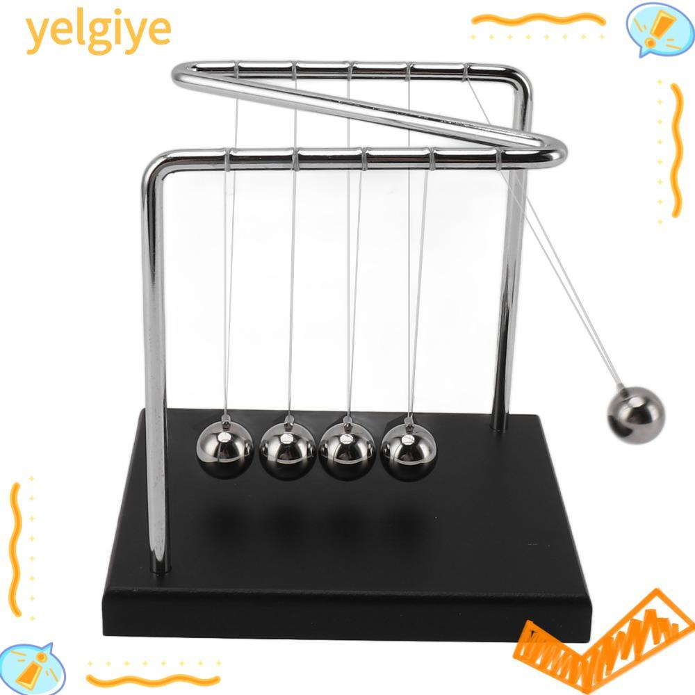 YELGIYE Balance Pendulum Ball, 5.51x4.65x5.91in ฐานไม้เดสก์ท็อป Balancing Balls, Energy Conservation