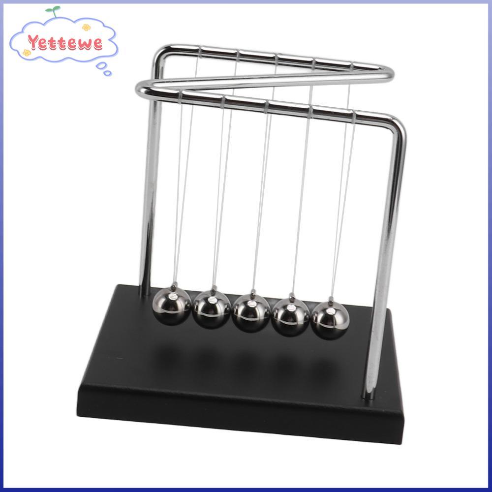 YVETTPH Balance Pendulum Ball, 5.51x4.65x5.91in ฐานไม้เดสก์ท็อป Balancing Balls, Energy Conservation