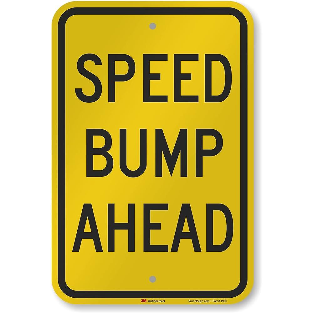 ป้ายดีบุกโลหะ Wall Decor Speed Bump Ahead ป้ายโลหะ A1383