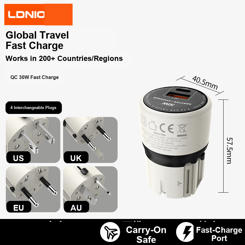 GaN PD Fast Charging เครื่องชาร์จ USB-C 30W/45W พร้อมสายเคเบิล | GaN PD Fast Charger 30W/45W USB-C พ