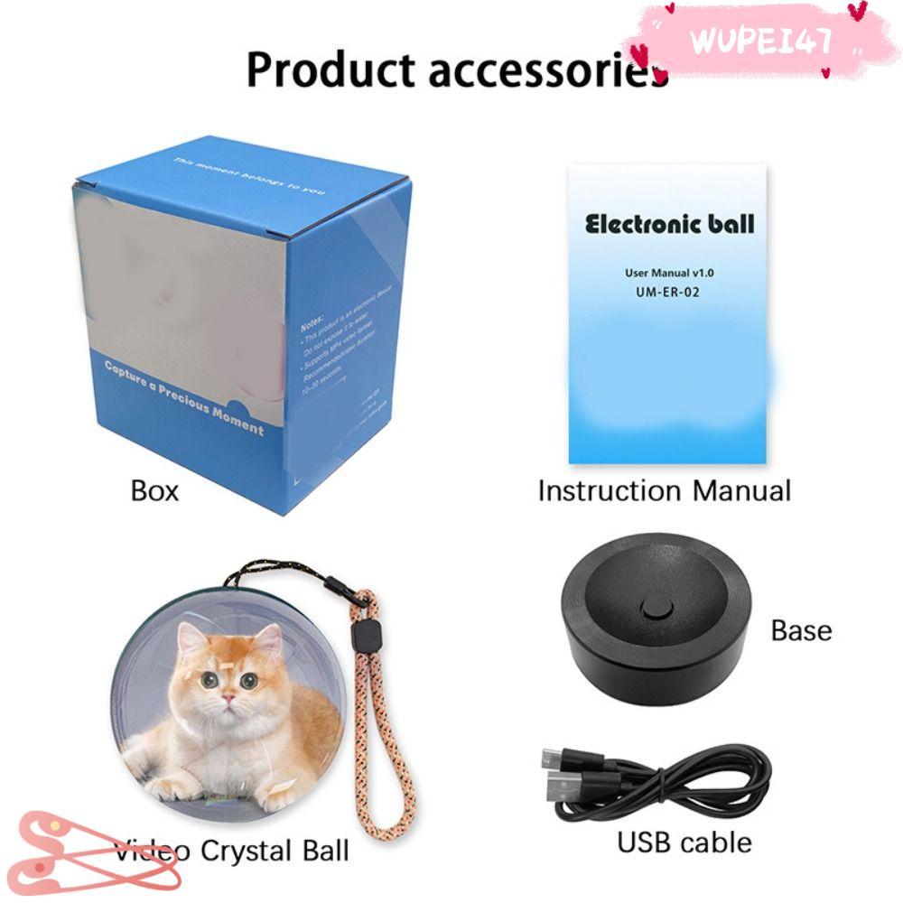 WUPEI47AD ลูกบอลคริสตัล, ผล DIY Video Display Ball, Pixel Display Electronic Screen Video Photo Albu