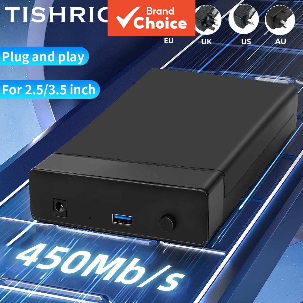 กล่องฮาร์ดดิสก์แบบ 2.5/3.5 นิ้ว TISHRIC กล่อง SSD/SATA เป็น USB 3.0 รองรับสูงสุดถึง 18TB